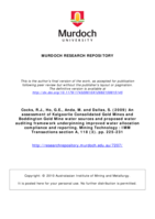 An assessment of Kalgoorlie Consolidated Gold Mines and Boddington Gold Mine water sources and proposed water auditing framework underpinning improved water allocation compliance and reporting