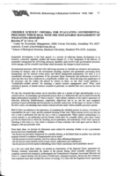 Credible science? Criteria for evaluating governmental processes which deal with the sustainable management of wild living resources