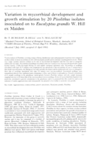 Variation in mycorrhizal development and growth stimulation by 20 Pisolithus isolates inoculated on to Eucalyptus grandis W. Hill ex Maiden