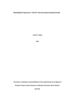 Physiological responses to "all-out" and even-paced cycling intervals