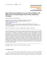 Role of PtO on the oxidation of Arsenic (III) at Pt RDE in 1M H2SO4 and 1M Na2SO4 through linear sweep voltammetry technique