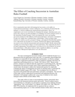 The effect of coaching succession in AustralianRules Football