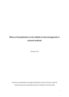 Effects of Eutrophication on the viability of seed and egg banks in seasonal wetlands