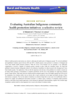 Evaluating Australian Indigenous community health promotion initiatives: a selective review