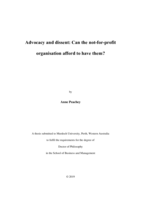 Advocacy and dissent: Can the not-for-profit organisation afford to have them?
