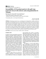 Susceptibility of 18 eucalypt species to the gall wasp Leptocybe invasa in the nursery and young plantations in Vietnam
