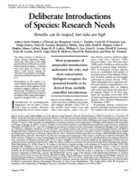 Deliberate introductions of species: Research needs. Benefits can be reaped, but risks are high