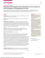 Association of untargeted urinary metabolomics and lung cancer risk among never-smoking women in China