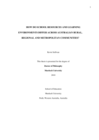 How do school resources and learning environments differ across Australian rural, regional and metropolitan communities