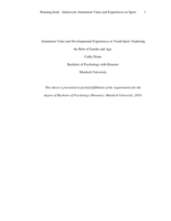 Attainment value and developmental experiences in youth sport: Exploring the role of gender and age