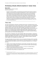 Developing critically reflective teachers in 'wacky' times