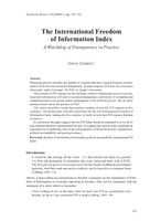 The international freedom of information index: A watchdog of transparency in practice