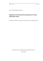 Applying an environmental life-cycle approach to a silicon photovoltaic system