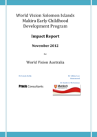 World vision Solomon Islands Makira early childhood development program