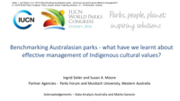 Benchmarking Australasian parks - what have we learnt about effective management?