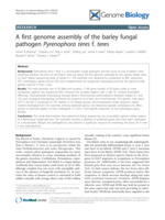 A first genome assembly of the barley fungal pathogen Pyrenophora teres f. teres