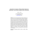 Quantitative evaluation of Human-Robot options for maintenance tasks during analogue surface operations