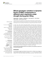 Wheat genotypic variation in dynamic fluxes of WSC components in different stem segments under drought during grain filling
