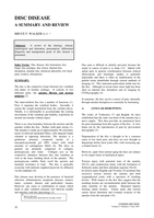 Disc disease: A summary and review