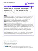 Puberty-specific promotion of mammary tumorigenesis by a high animal fat diet