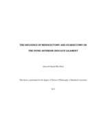 The influence of meniscectomy and ovariectomy on the ovine anterior cruciate ligament