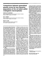Comparisons between generalized growth curves for two estuarine populations of the eel tailed catfish Cnidoglanis macrocephalus