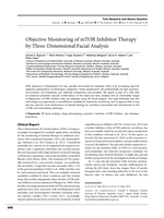 Objective monitoring of mTOR inhibitor therapy by Three-Dimensional facial analysis