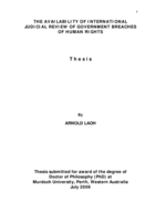 The availability of international judicial review of government breaches of human rights