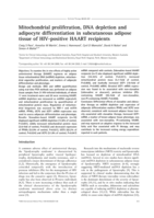 Mitochondrial proliferation, DNA depletion and adipocyte differentiation in subcutaneous adipose tissue of HIV-positive HAART recipients