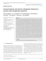 Occlusal features and need for orthodontic treatment in persons with osteogenesis imperfecta