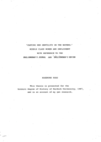 'Casting her gentility on the waters': Middle class women and employment with reference to the Englishwoman's Journal and Englishwoman's review