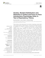Grades, student satisfaction and retention in online and face-to-face introductory psychology units: A test of equivalency theory