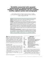 Variability associated with repeated measurements of gastrointestinal tract motility in dogs obtained by use of a wireless motility capsule system and scintigraphy