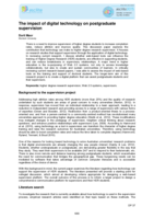 The impact of digital technology on postgraduate supervision