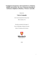 Ecological consequences and social drivers of human-wildlife interactions: The case of food-provisioning of bottlenose dolphins in Bunbury, Western Australia