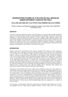 Degradation studies of A:SI:H solar sell modules under different loads in the field