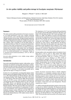 In vitro pollen viability and pollen storage in Eucalyptus marginata (Myrtaceae)
