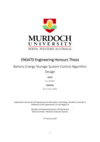 Battery energy storage system control algorithm design