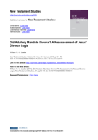 Did adultery mandate divorce? A reassessment of Jesus' divorce logia