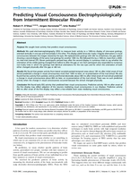 Predicting visual consciousness electrophysiologically from intermittent binocular rivalry