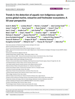 Trends in the detection of aquatic non‐indigenous species across global marine, estuarine and freshwater ecosystems: A 50‐year perspective
