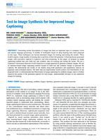Text to image synthesis for improved image captioning