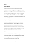 Cross-cultural adjustment and fundamental interpersonal relations orientation behaviour (FIRO-B)