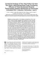 Combined analysis of Two-Year Follow-up from two open-label randomized trials comparing efficacy of three nucleoside reverse transcriptase inhibitor backbones for previously untreated HIV-1 nfection: OzCombo 1 and 2