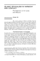 Islamic revivalism in harmony and conflict: The experience in Sri Lanka and Malaysia