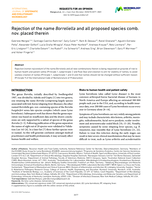 Rejection of the name Borreliella and all proposed species comb. nov. placed therein