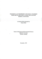 The removal of phosphorus and faecal coliforms from greywater using a sandy soil, bauxite residue, and humus