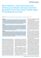 Bioremediation, phytotechnology and artificial groundwater recharge: Potential applications and technology transfer issues for developing countries