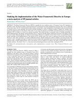 Studying the implementation of the Water Framework Directive in Europe: A meta-analysis of 89 journal articles