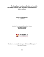 Prolonged and continuous heat stress in cattle: physiology, welfare, and electrolyte and nutritional interventions
